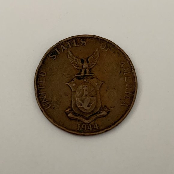1 Centavo Coin - 1944 - S U.S. Philippines - Reverse Border Alignment Error - Picture 3 of 5